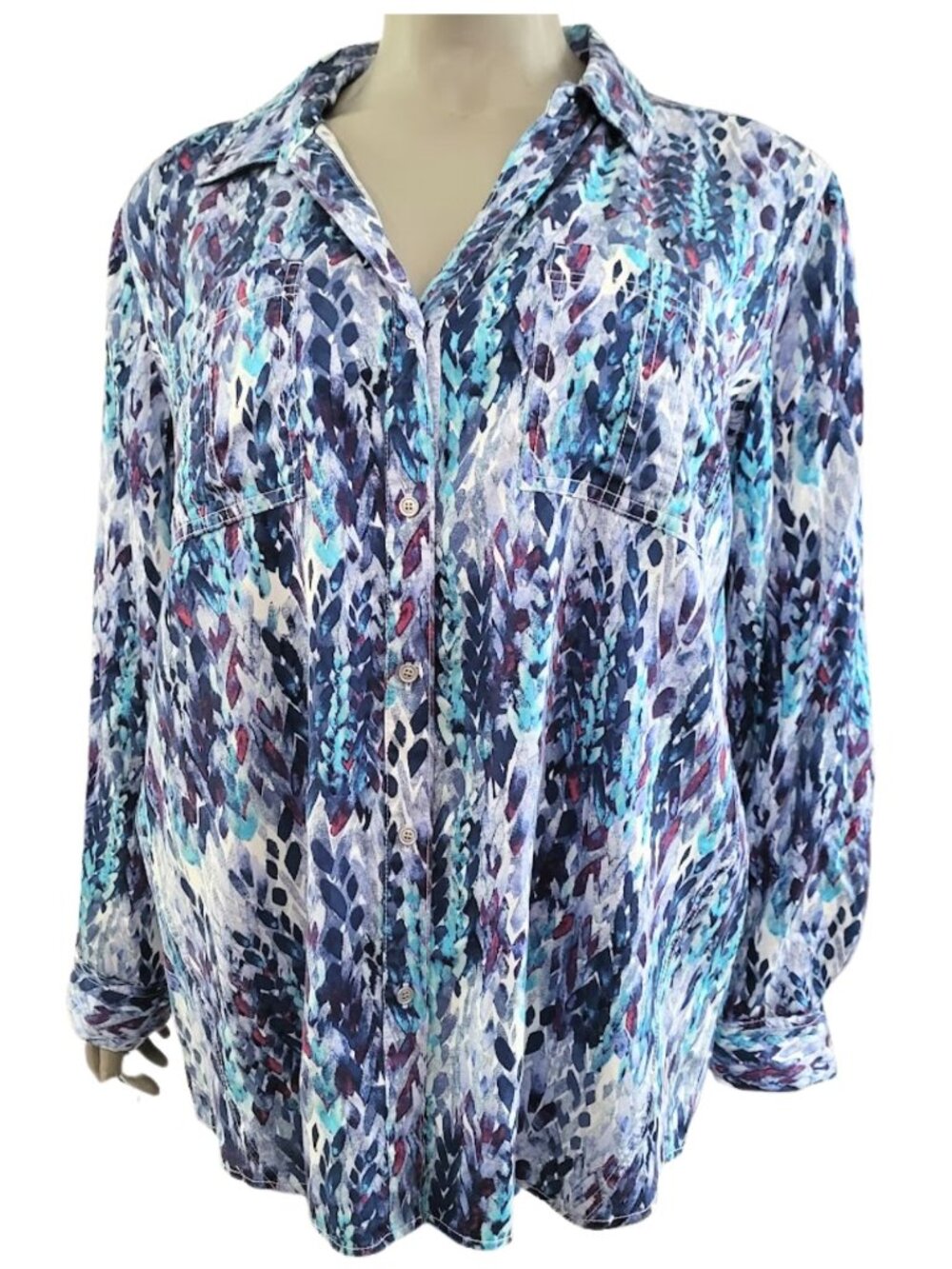 WESTBOUND NWT Multi-Colored Button-Down Blouse - Women's Plus Size 2X